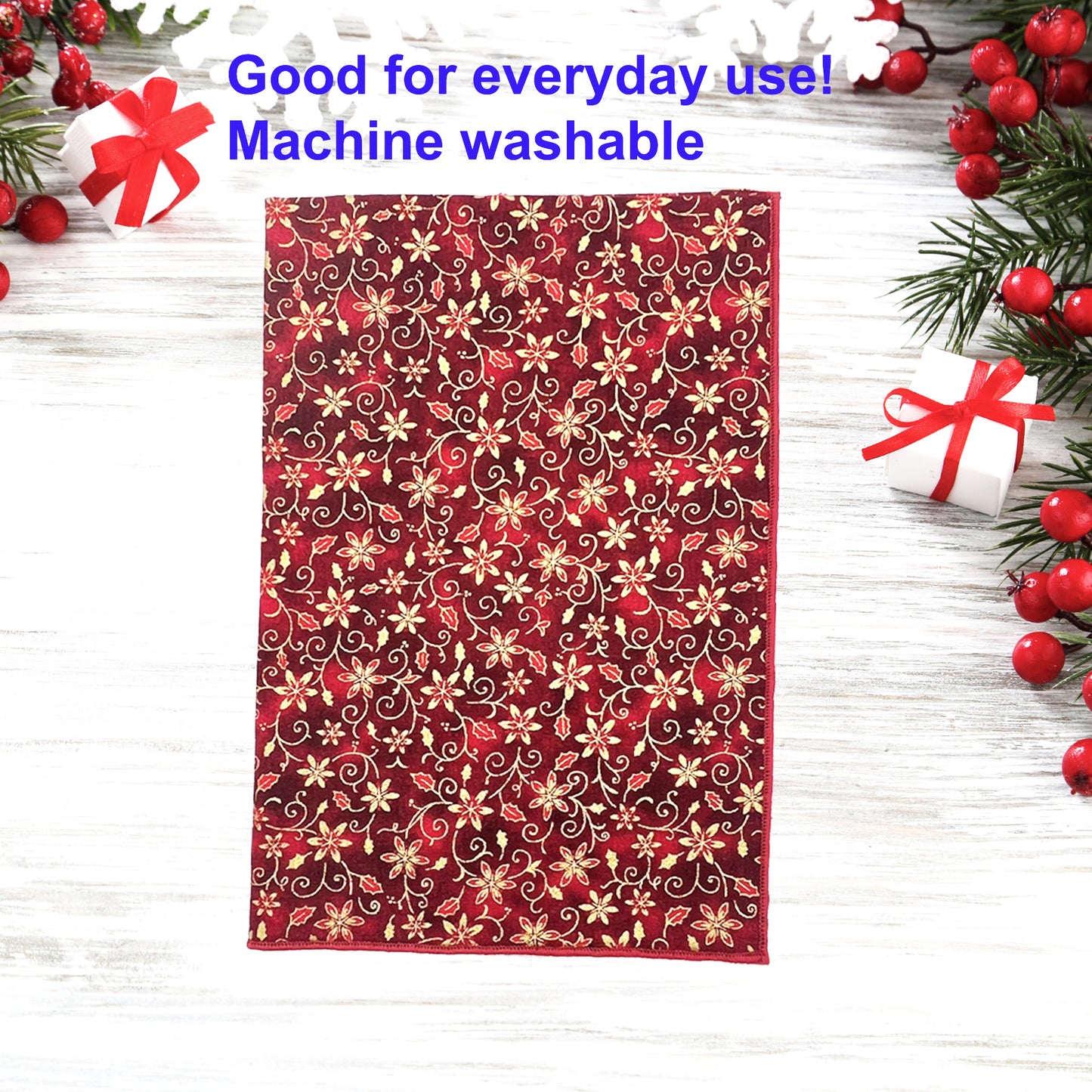 Reusable Cloth Christmas Napkins for Everyday Use  Set of 2, 4, 6, 8 or 10 Made of Cotton Red Colors