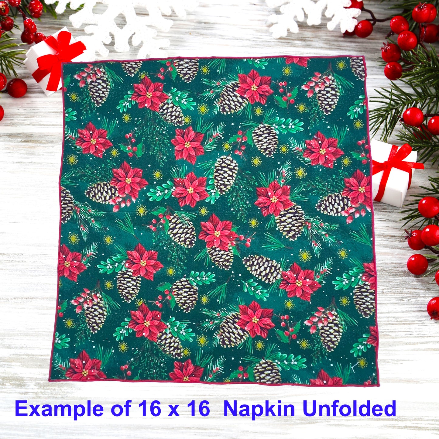 Reusable Cloth Christmas Napkins for Everyday Use  Set of 2, 4, 6, 8 or 10 Made of Cotton Red Colors