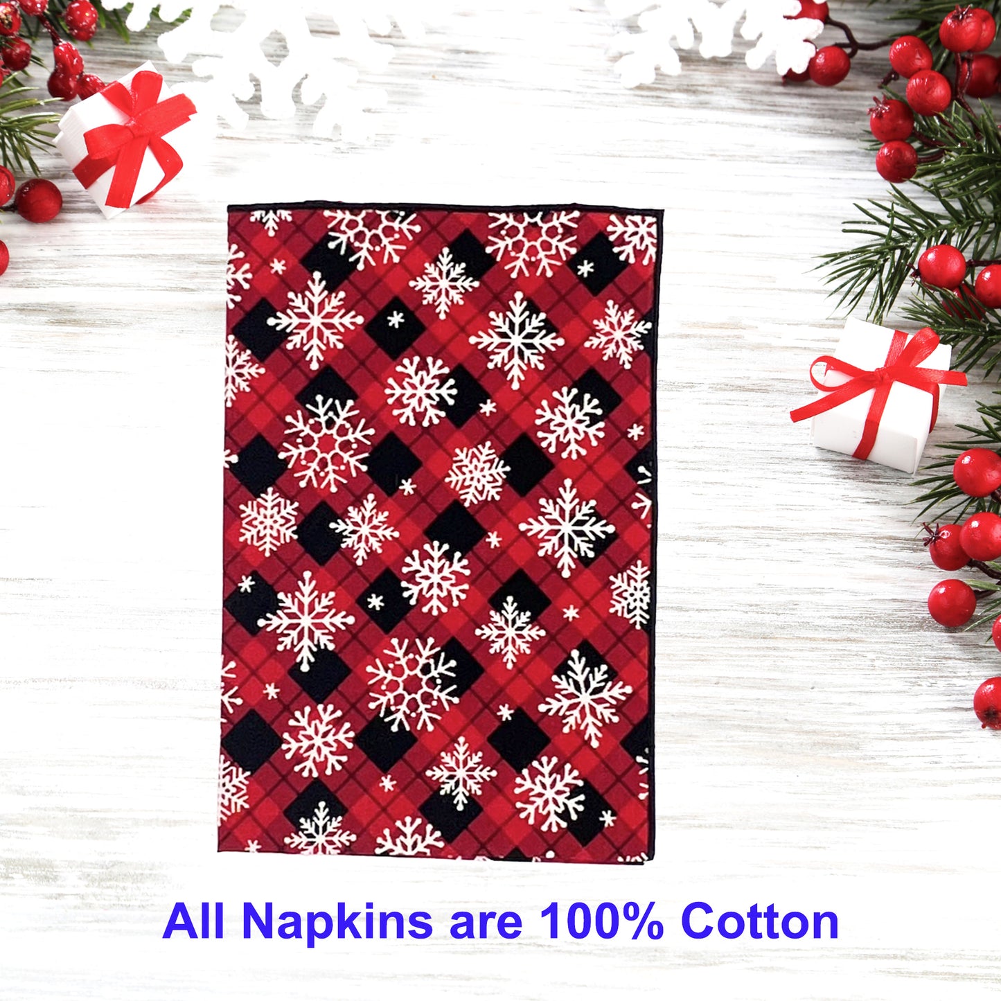 Reusable Cloth Christmas Napkins for Everyday Use  Set of 2, 4, 6, 8 or 10 Made of Cotton Red Colors