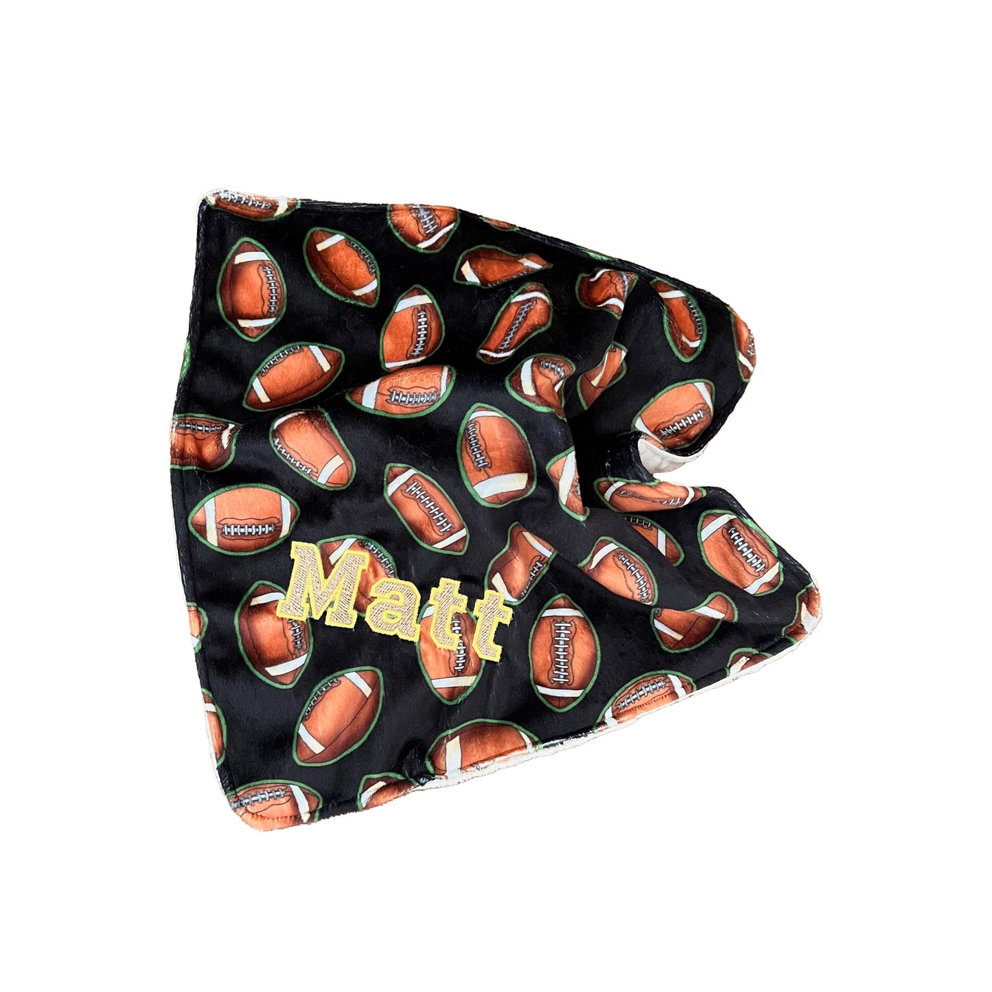 Baby Blanket, Lovey, and Burp Cloth Embroidered and Personalized with Football Design