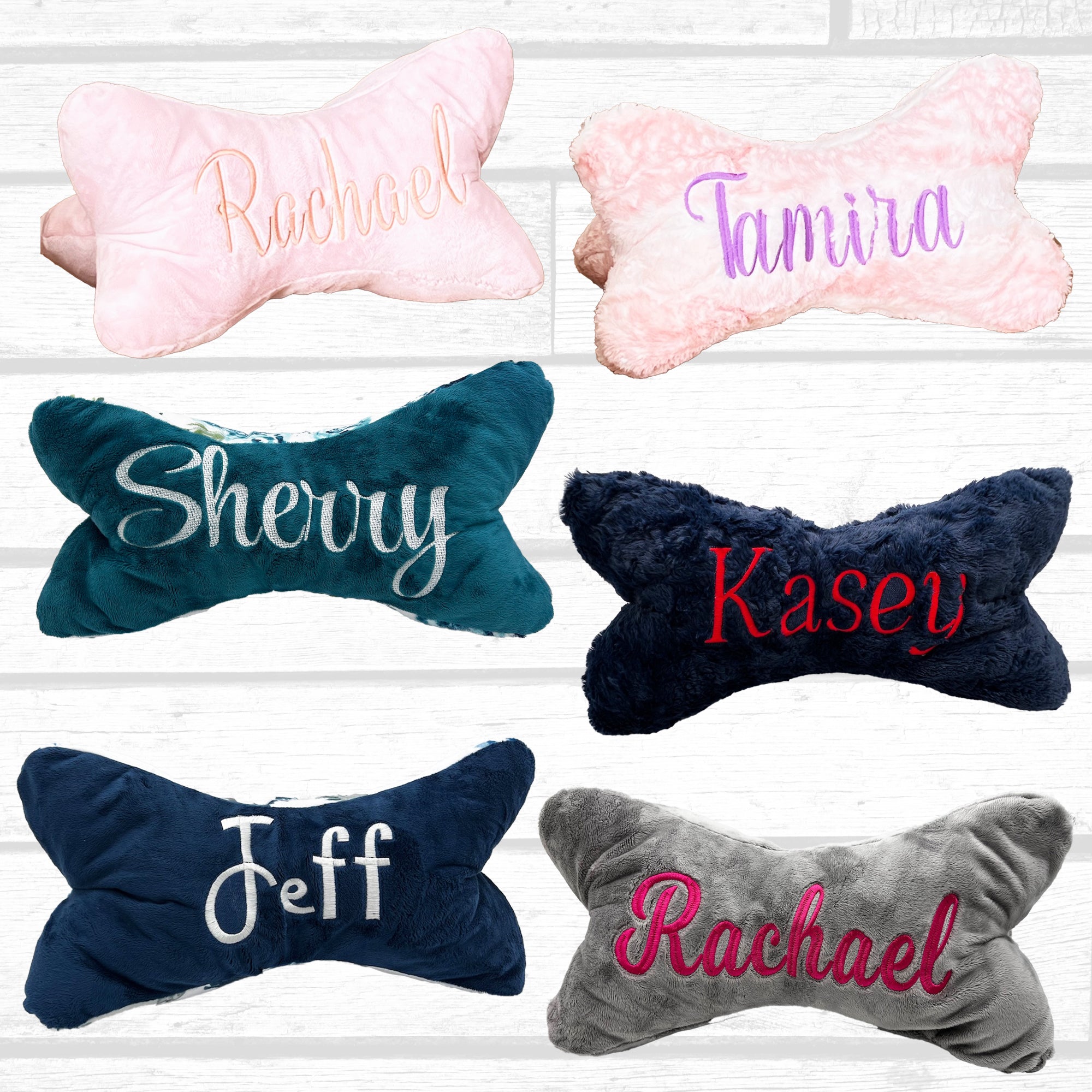 Neck Bone Pillow Personalized with Embroidered Name Multiple Colors Stitched by SherryG