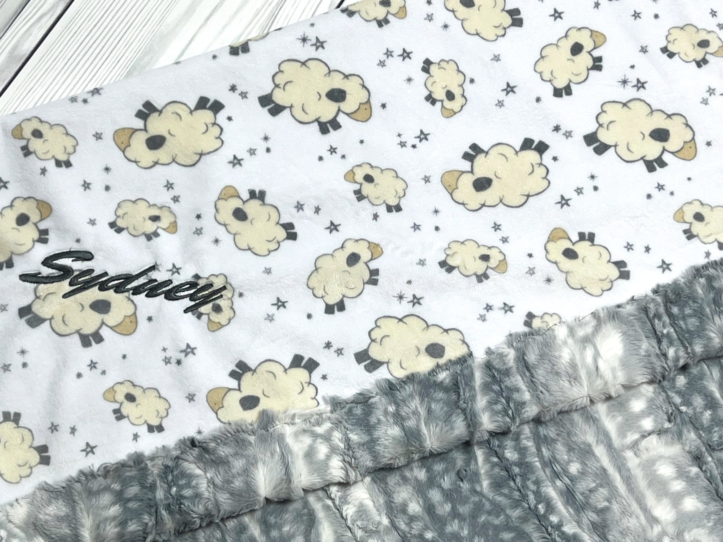 Baby Blanket Personalized Embroidered Lamb