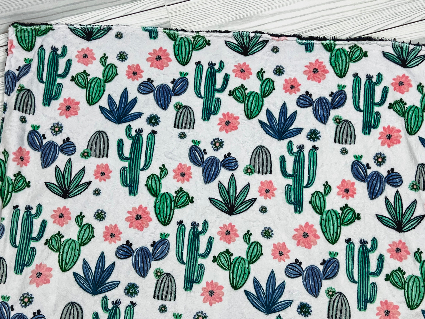 Blanket for Babies Embroidered Desert Cactus