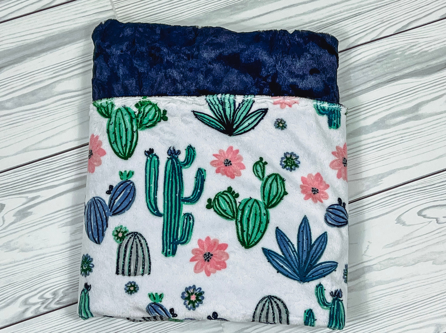 Blanket for Babies Embroidered Desert Cactus