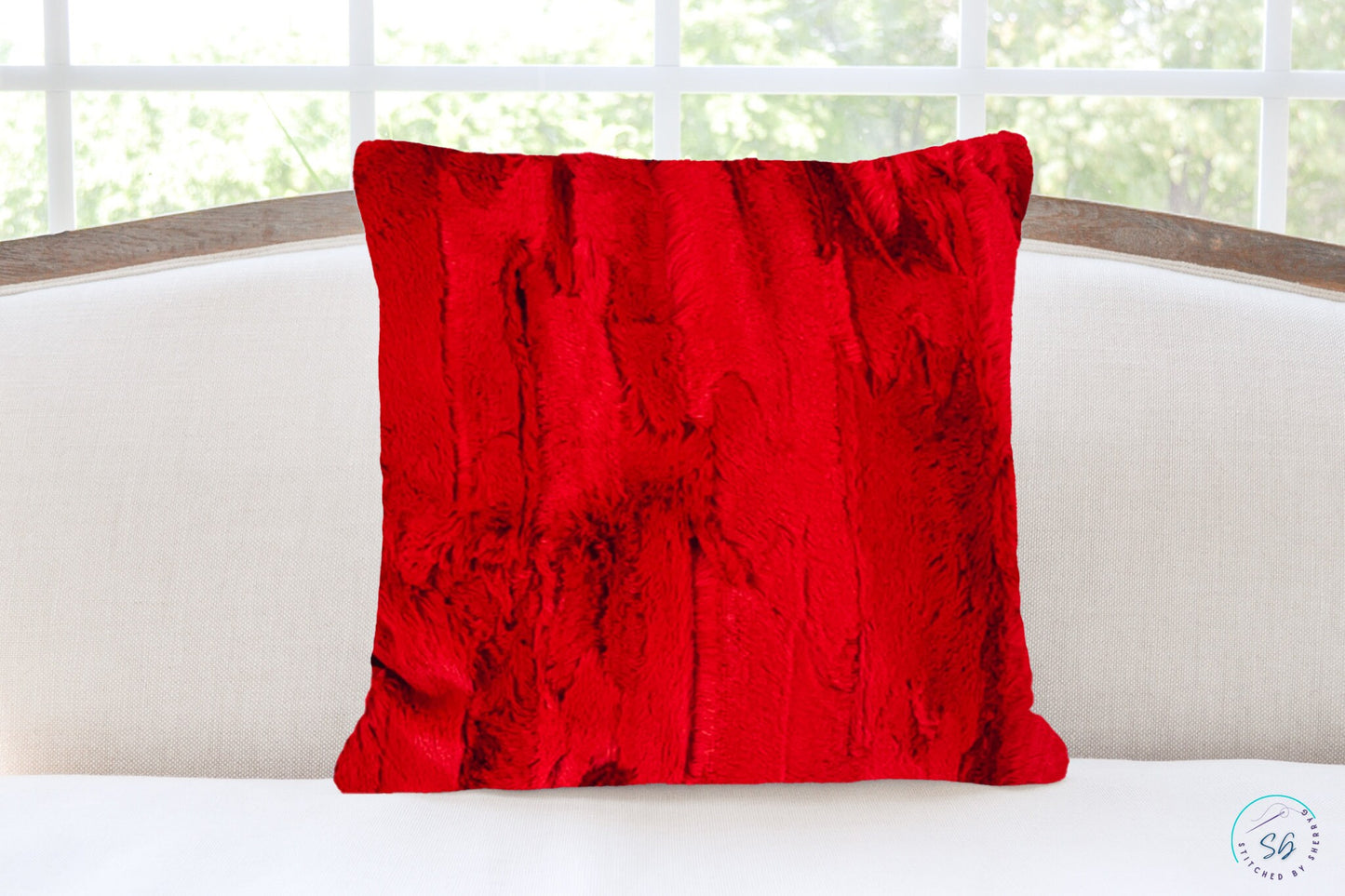 Christmas Pillow Cover or Toss Pillow 16x16 or 18x18  Red