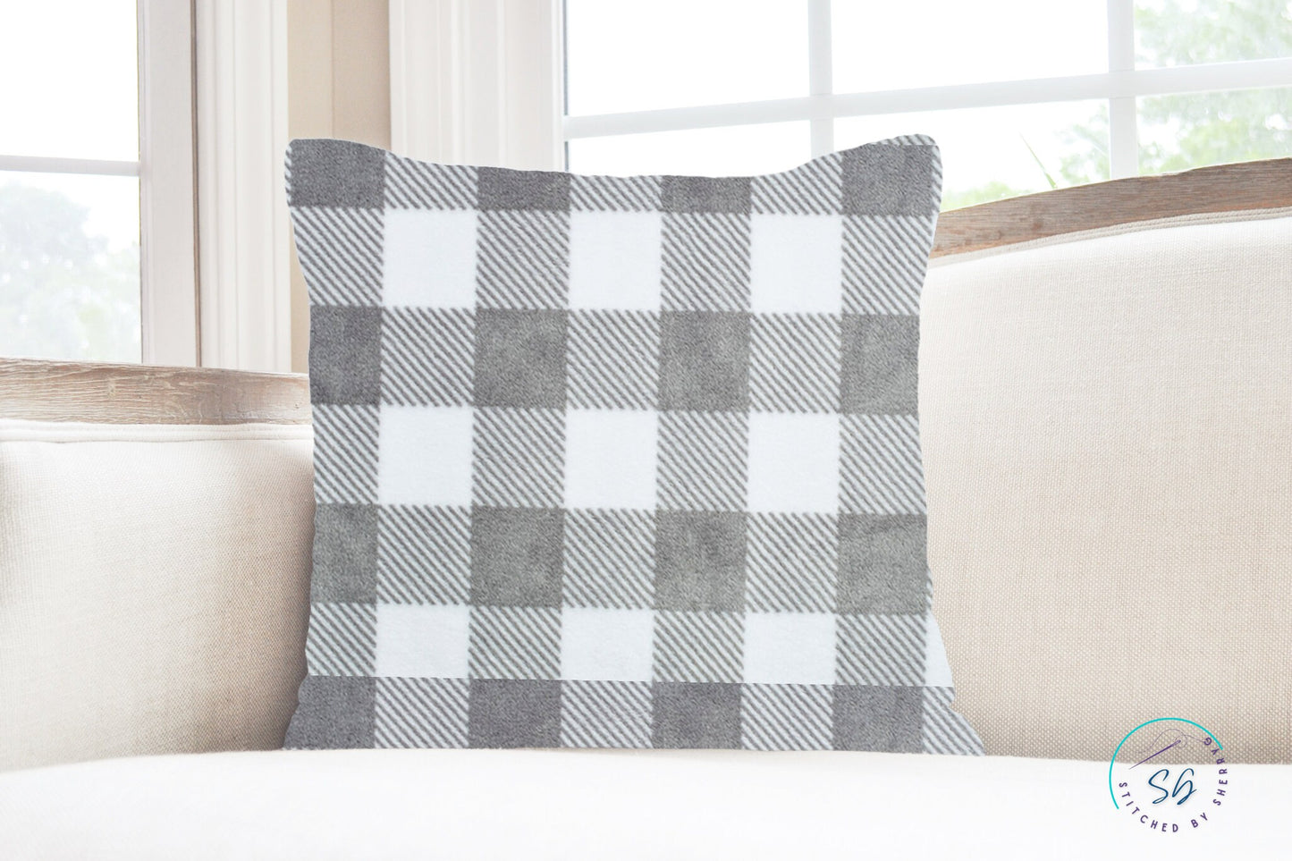 Pillow Cover or Throw Pillow Gray & White Tic Tock