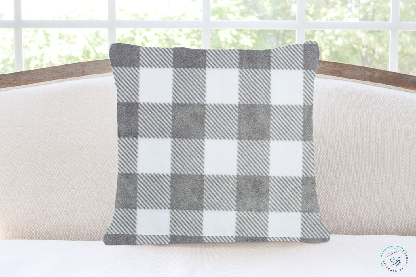 Pillow Cover or Throw Pillow Gray & White Tic Tock