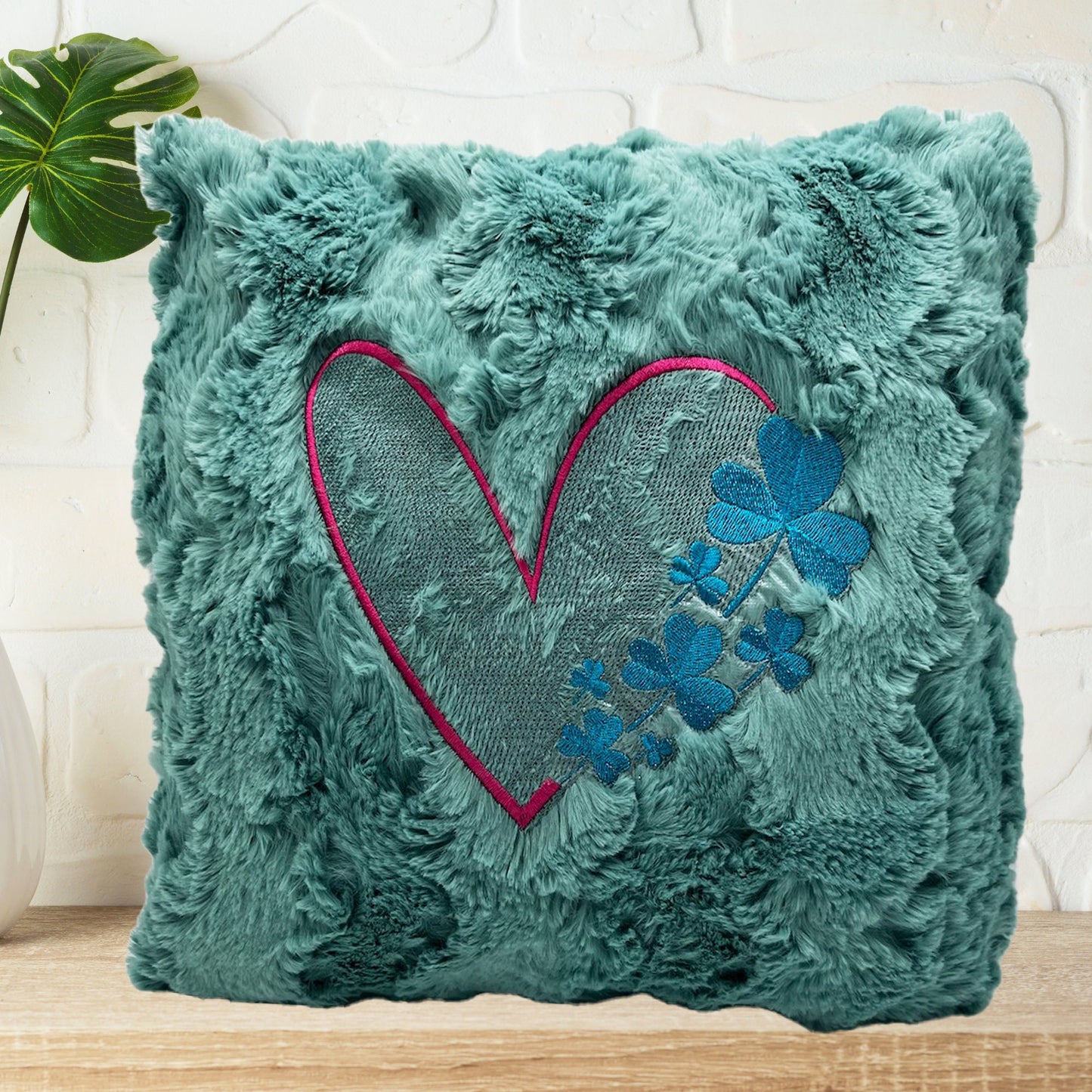 Pillow Cover Personalized Mint Pink Turquoise Heart