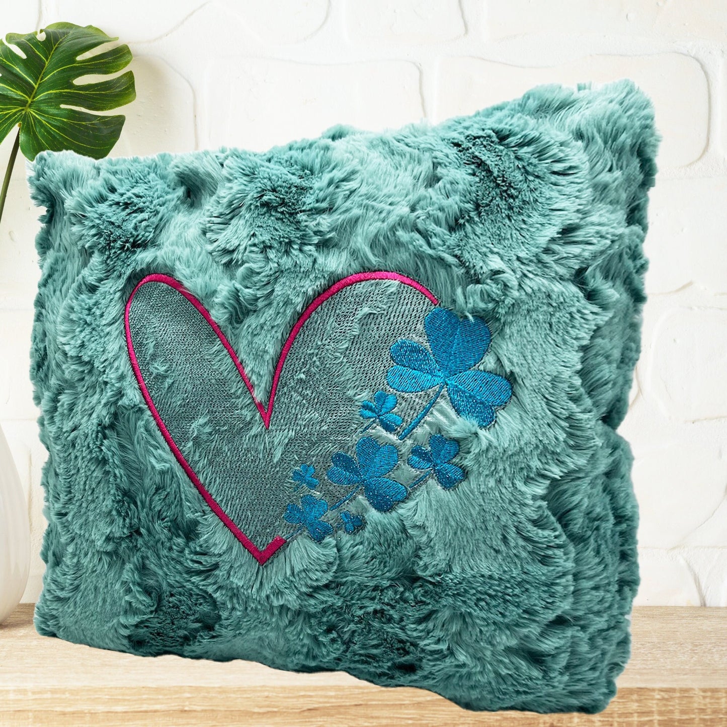 Pillow Cover Personalized Mint Pink Turquoise Heart