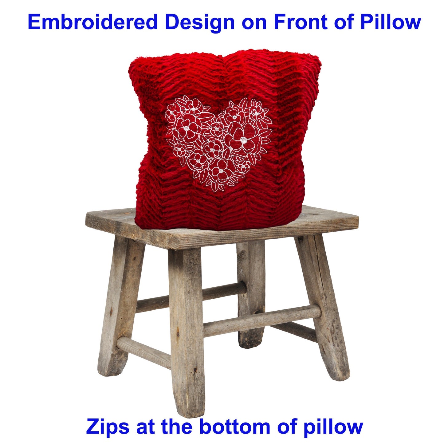 Pillow Cover Personalized for Valentine's  Day Red Heart