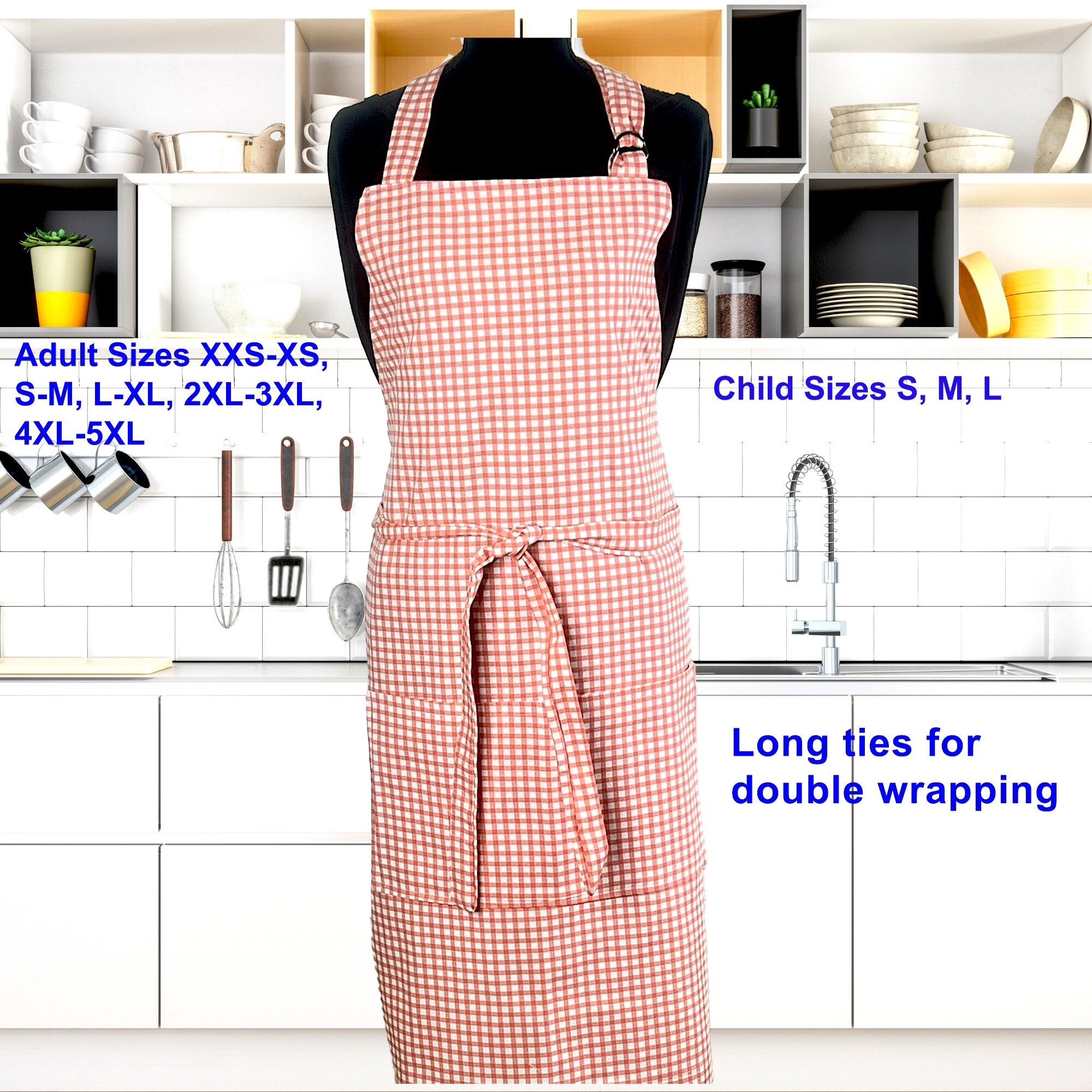 2 Adult and 1 Child Apron Set. outlet Will be customized to your liking.