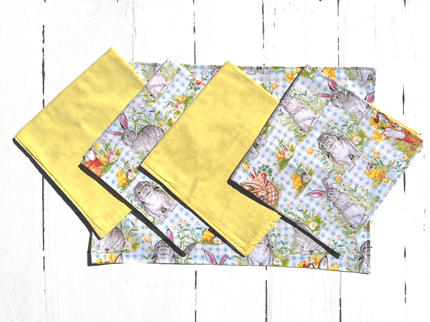 Dinner Napkins and Placemats Yellow Bunny