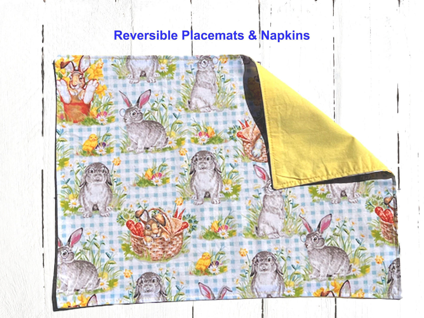 Dinner Napkins and Placemats Yellow Bunny