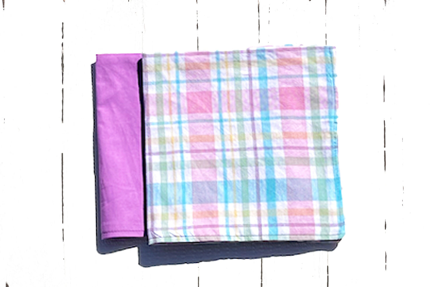 Cloth Dinner Napkins and Placemat Purple Plaid