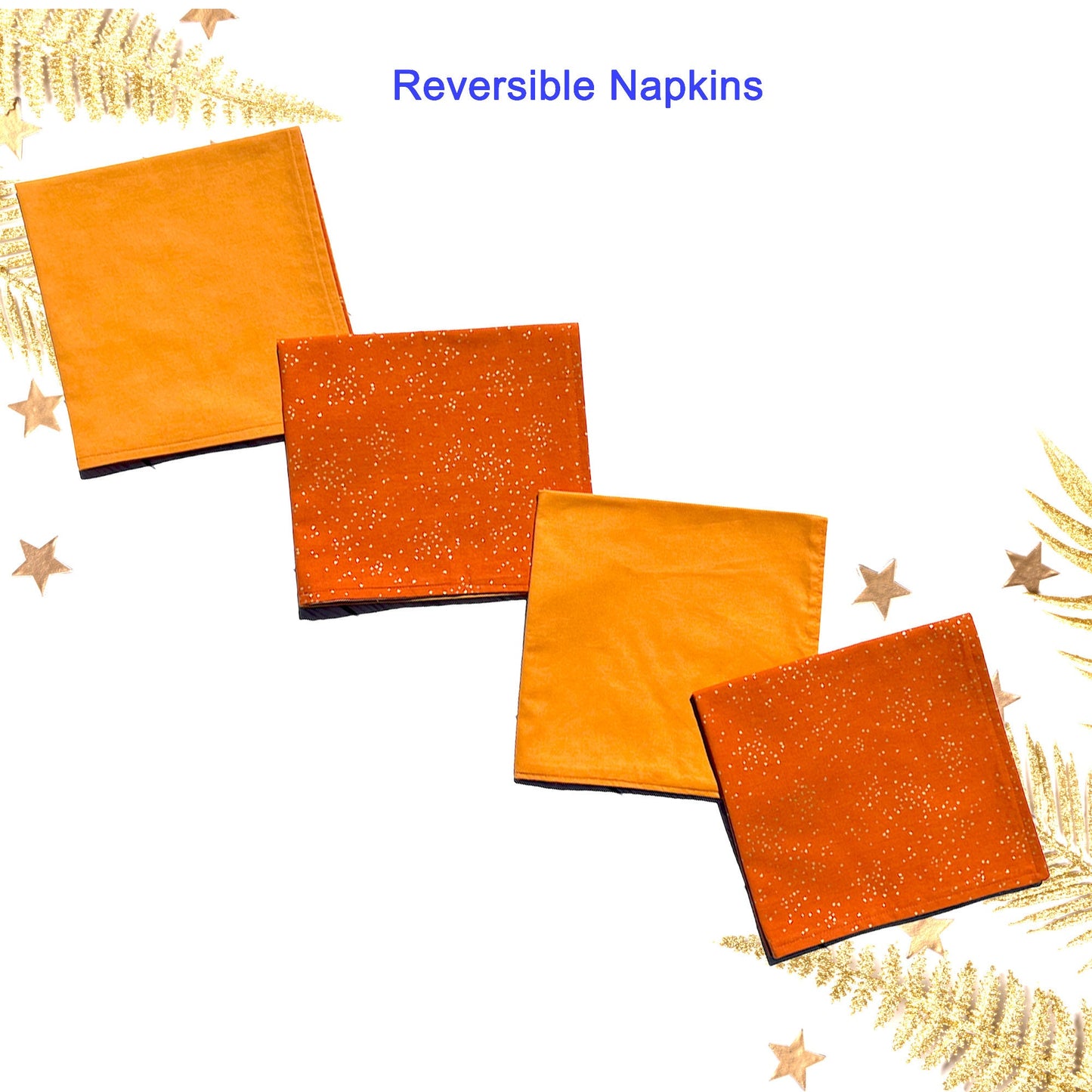 Cloth Dinner Napkins and Placemats Orange Glitz