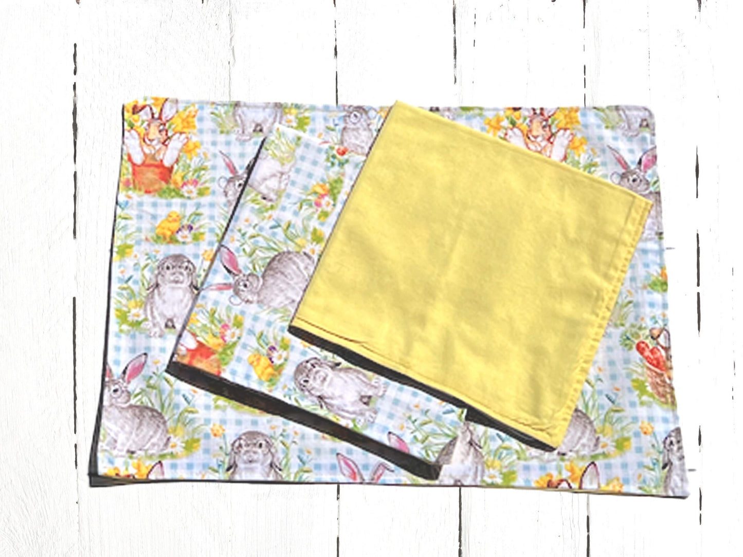 Dinner Napkins and Placemats Yellow Bunny